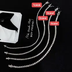 In Stock Wholesale Popular Luxury Sparkling Diamond Jewelry Delicate  Ladies Full Diamond Single Row 18K Pure Bracelet