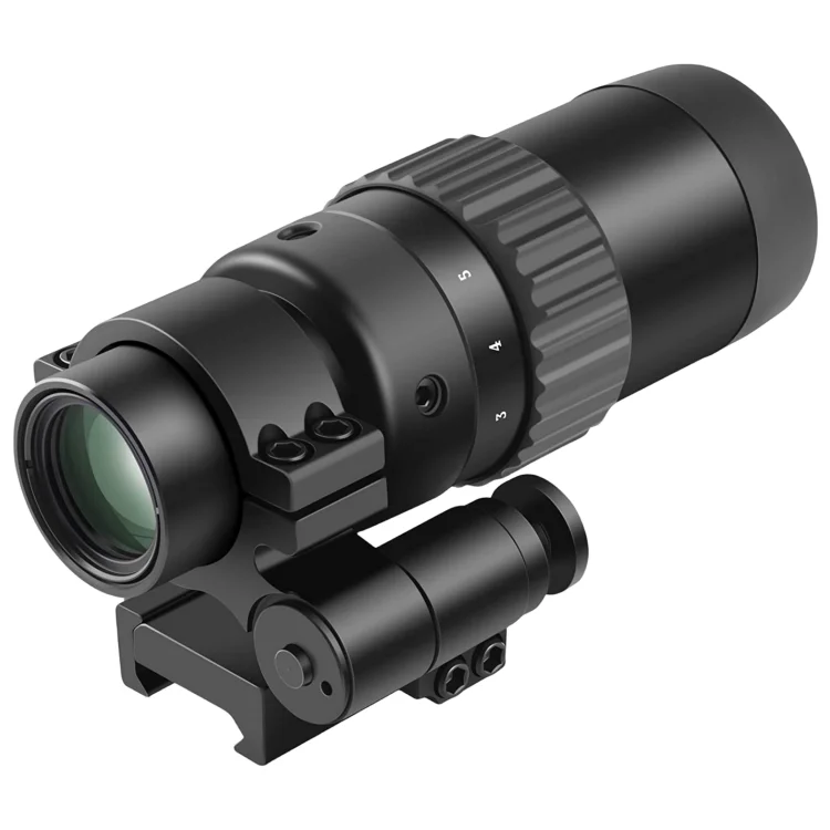 M37 1.5X - 5X Red Dot Magnifier with Flip to Side Focus Adjustment