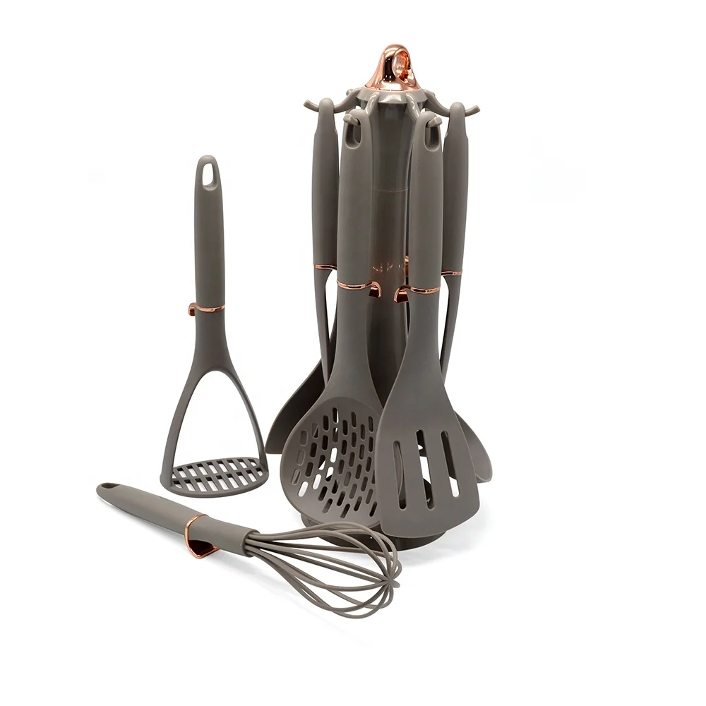 Лидер продаж на Amazon, набор термостойких нейлоновых кухонных принадлежностей с подставкой, 8 шт.