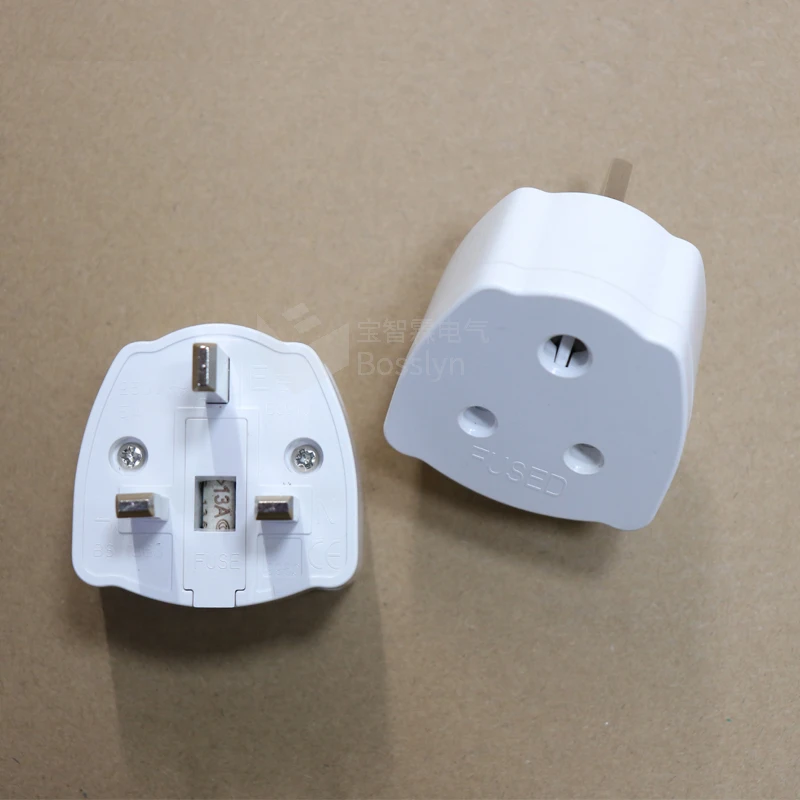 BS1363-5 standard UK to India 3 Pin Adapter Plug with 5/13A Fused