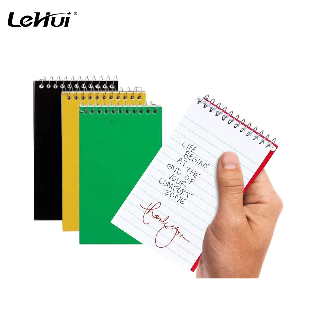 Оптовая продажа с фабрики, маленький блокнот, 3x5 дюймов, в ассортименте 75 листов, 5 упаковок, спиральные записные книжки с линейкой для колледжа