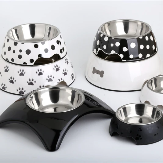High quality Anti-slip design Melamine Dog Bowls Stainless Steel Pet Feeder Dog Food feeding Bowl pet melamine bowl