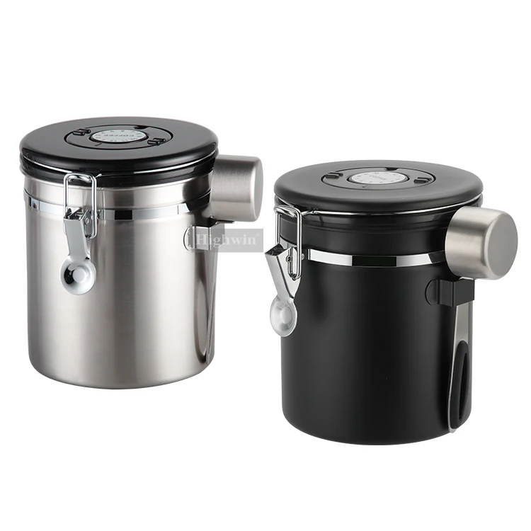Co2 Valve With Built-in Date Stainless Steel Wheel  Food Storage Container Coffee Grounds Airtight Container