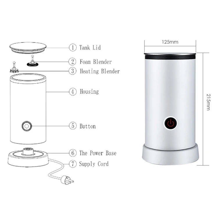 Amazon Top Seller Automatic Electric Stainless Steel Heater Warmer Milk Frother