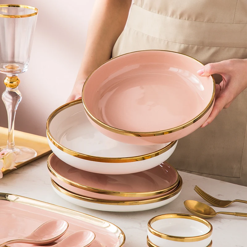 Southeast Asia Hot Sale 41 Pcs Golden Dinner Set for Wedding party Home Gold Dinnerware