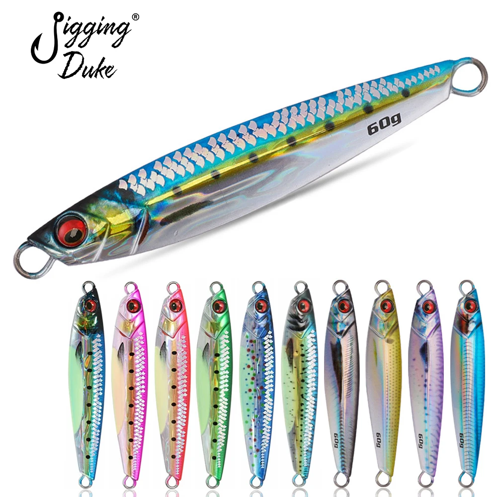 JiggingDuke DUO 3D printed 40g 60g Shore casting slow pitch Jigging fishing metal jig lead jigging sea fishing Lure