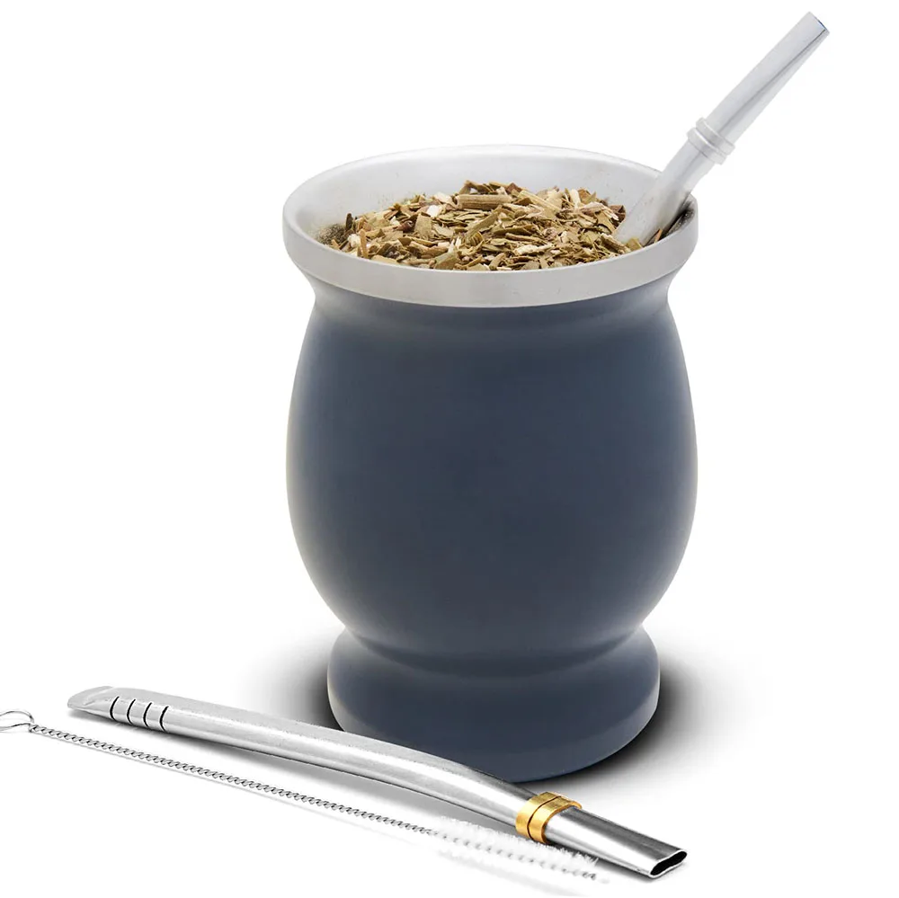 sublimation double wall argentina stainless steel  yerba mate cup with Bombilla Straw