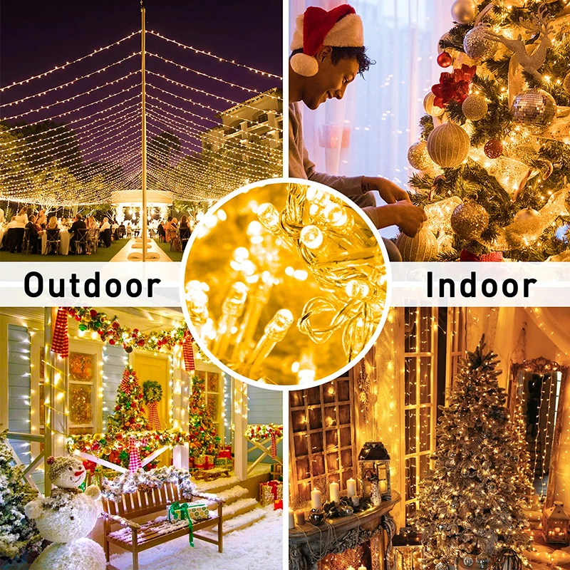 Holiday Outdoor 100 Led String Lights 10m 220v 110v Christmas Xmas Wedding Party Decorations Garland Lighting Christmas Light