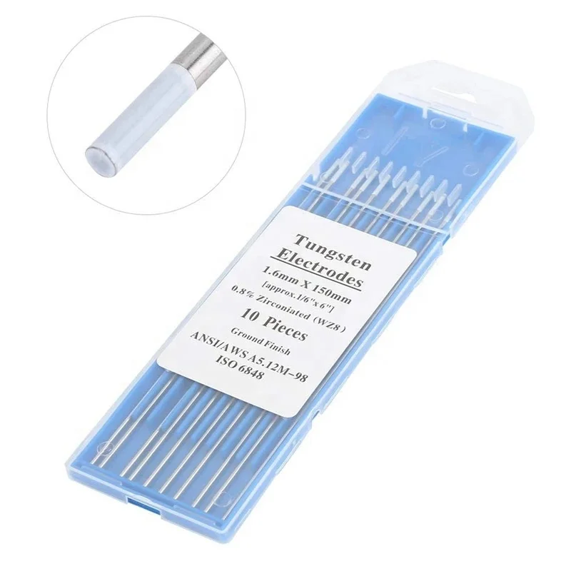 Wz8 zirconium tungsten TIG tungsten electrode white head tungsten needle 150mm/175mm