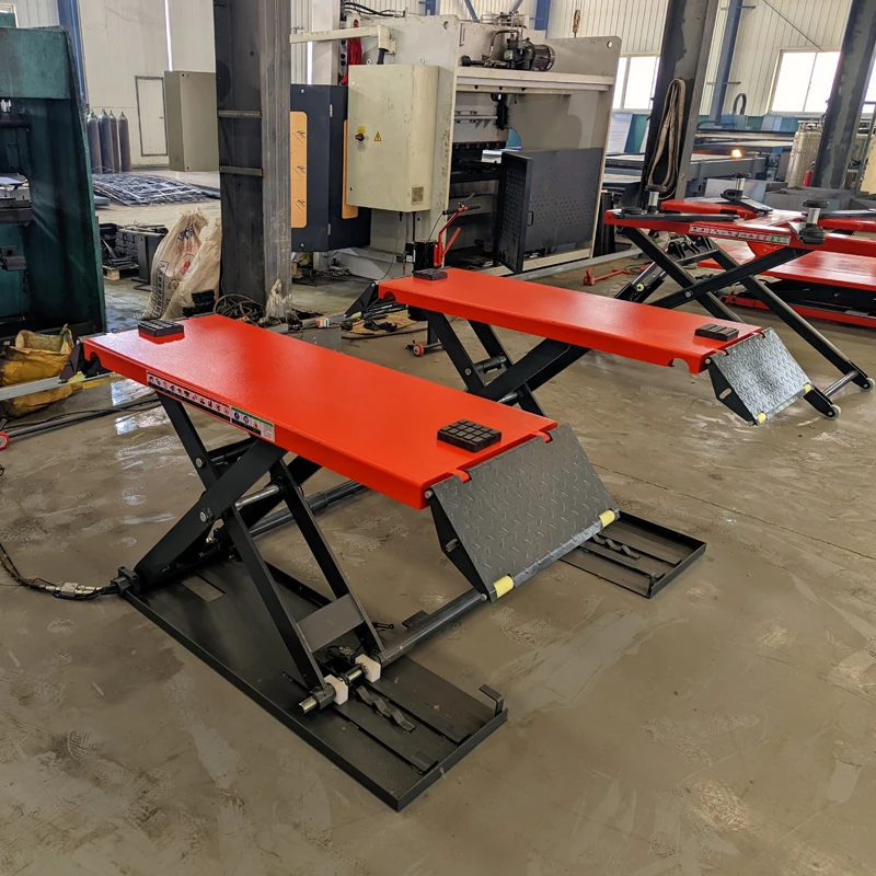 Max. Lifting Height 1.2m Portable Mid Rise hydraulic Scissor Car lift Used small electric auto scissor car lift