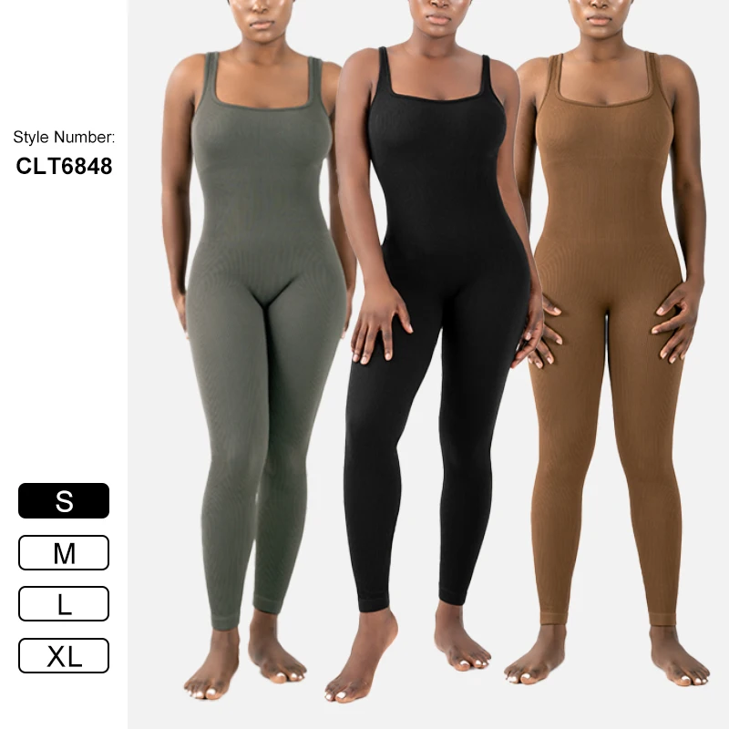 CLT6848 Seamless One-Piece woman yoga jumpsuit Tummy Control Dance Exercise Stretch Bodysuit Breathable Pattern for Adults