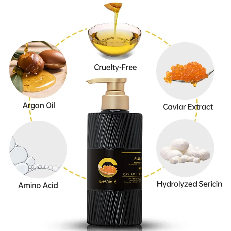 100 Moq Oem Custom Private Label Hair Care Smoothing Treatment Repair Hair Loss Caviar Hair Serum