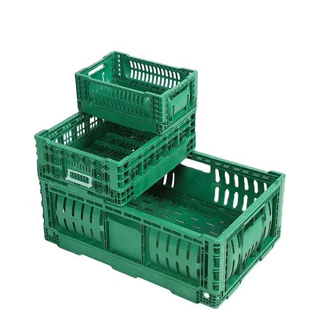 Two years warranty virgin PP logistic turnover box fruit vegetable farm use collapsible plastic folding crate