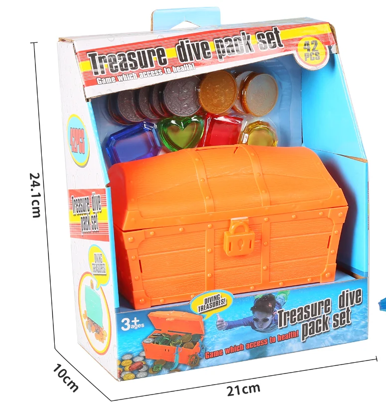 Huiye Diving Gem Pool Toys 15 Big Colorful Treasure Chest Sinking Toys Kids Fun Summer Swimming Gems Pirate Underwater Toy Gifts