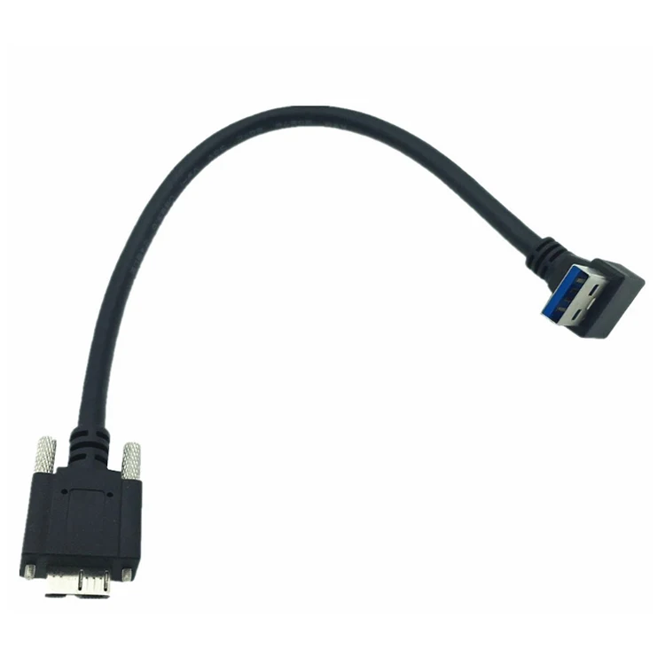 USB 3.0 Right-Angle Downward Elbow to Micro B 3.0 9-Core Tinned Copper Wire Factory High Speed Cable