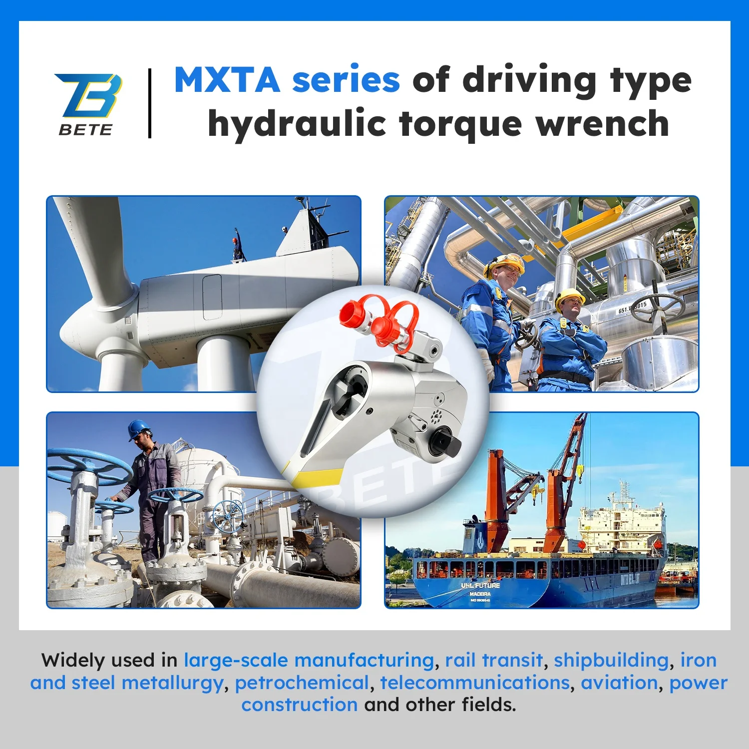 MXTA China 70Mpa High Strength Adjustable Hydraulic 1/2 3/4 Torque Wrench Tools