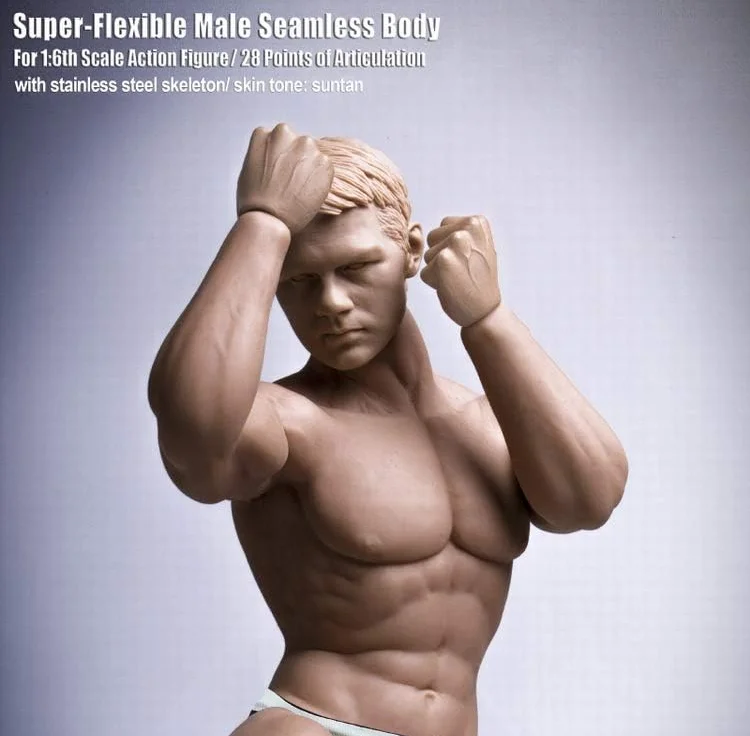 1/6 Scale Muscle Man Action Figure Body 12 Inch Super Flexible Collectible Figure Dolls
