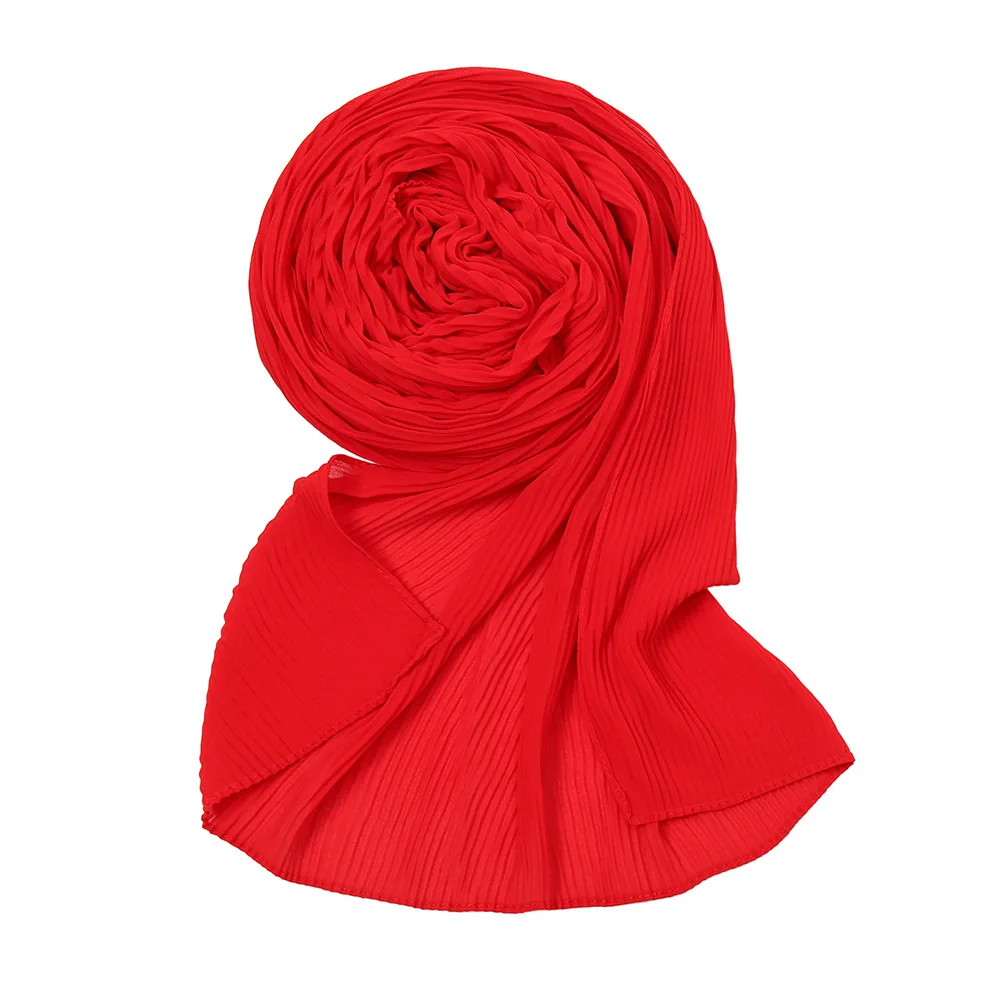 wholesale textured chiffon tudung shawl pleated headscarf muslim crinkle hijab scarves women