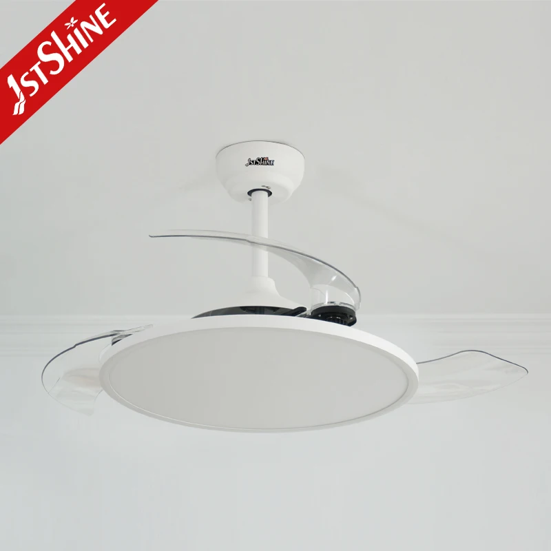 1stshine LED Ceiling Fan Retractable Hidden Blades Adjustable Invisible Ceiling Fan with Light
