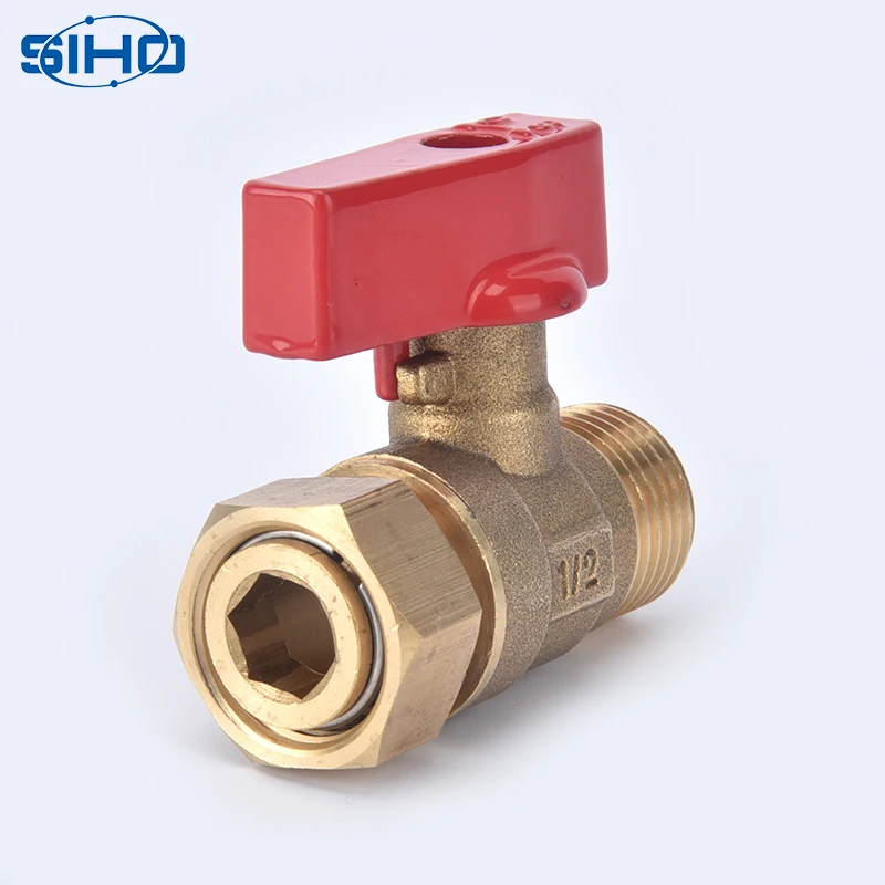 1/2 inch good quality brass ball valve with connector