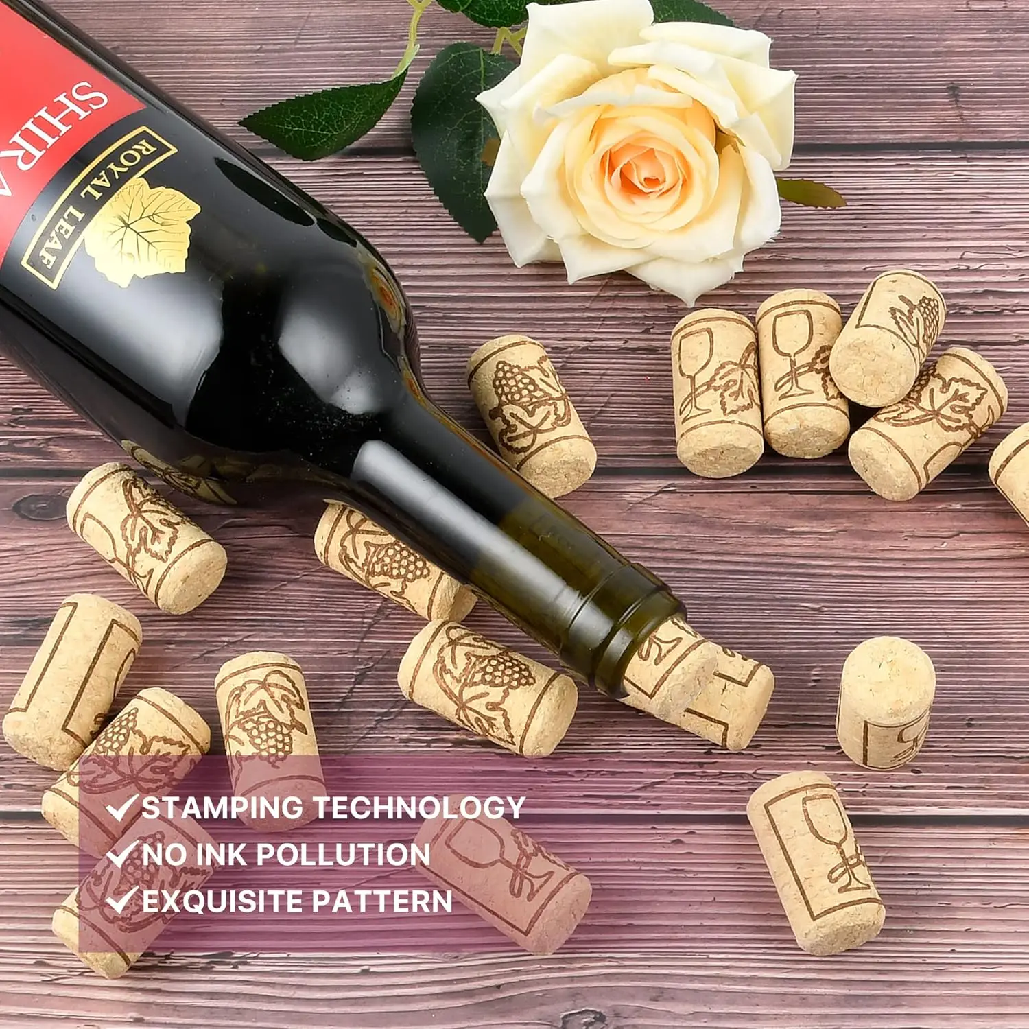Wholesale Custom Conical Cork Stopper Oak Synthetic Wine Red Wine Cork Stopper Red Wine Bottle Stopper