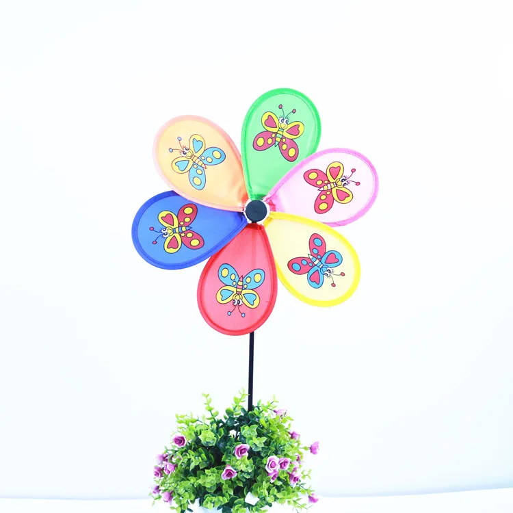 Hot Sale Suitable Durable Best 30Cm Six Color Printing Diagram The Kids Windmill Plastic Windmill Toy For Kids