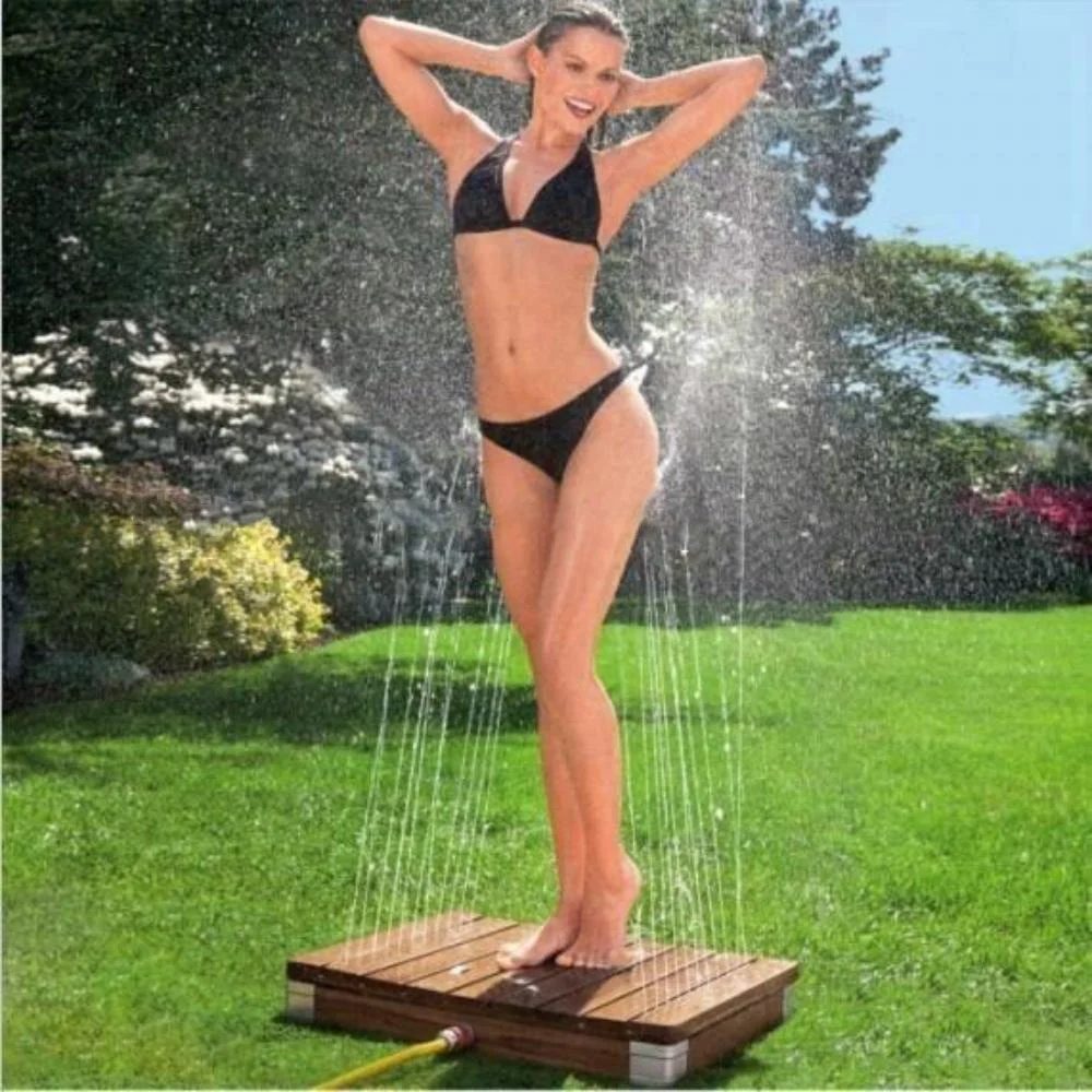 Modern Outdoor furniture garden square base wood outdoor shower