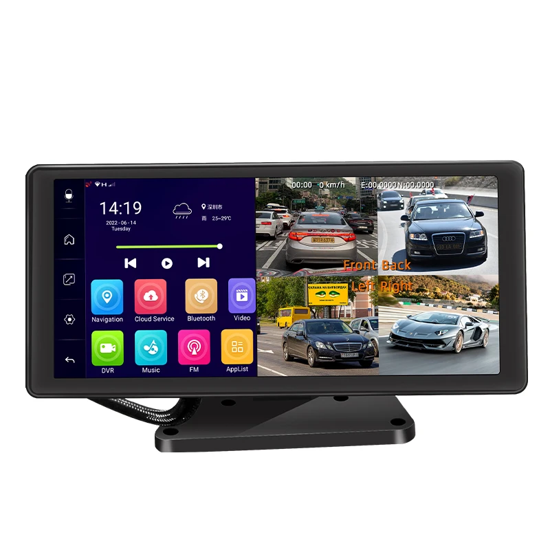 Новый Автомобильный Dvr 4ch объектив камеры 10 36 дюймов приборной панели автомобиля зеркало заднего вида 720p видеозаписывающее устройство привода Dash Cam для такси грузовиков