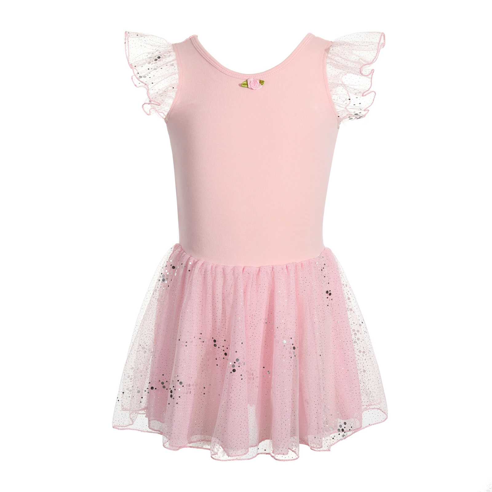 Y-05 с короткими рукавами разноцветный для балета детская юбка-пачка с блестками