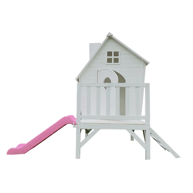 Wood Frame Playhouses outdoor playground home kids and children backyard wooden play swing set with climber