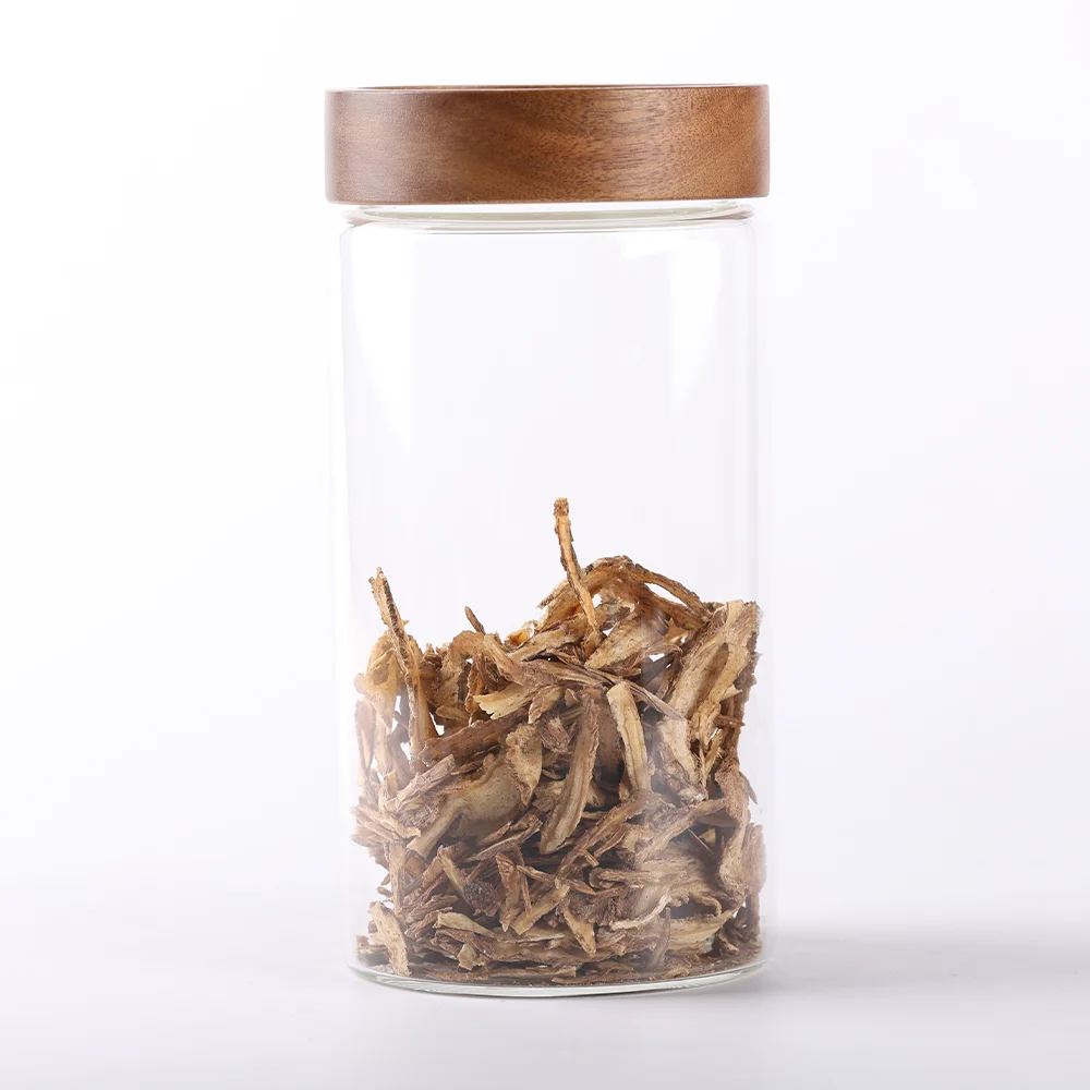 500ml 800ml 1000ml Airtight Canister Bottle With Acacia Wood Lid Coffee Glass Jar with wooded lid