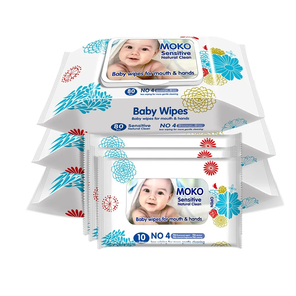 Hot Selling MOKO Dry and Wet Use Disposable Skincare Facial Cotton Tissue, Extra Thick Soft Dry Wipes, Baby Care