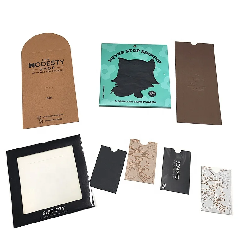Personal fashion Custom private logo envelope greeting window display business envelope packaging for silk scarf