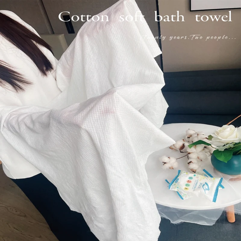 Manufacturer   Custom 70*140cm Disposable  Compressed  Cotton Bath Towels