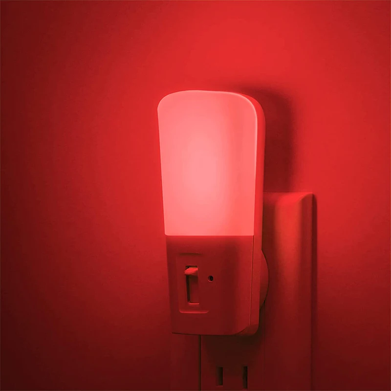LOHAS Lovely Red Color Soft Lighting 1W US UK EU Plug in Type Red LED Night Light with Dusk to Dawn Light Sensor