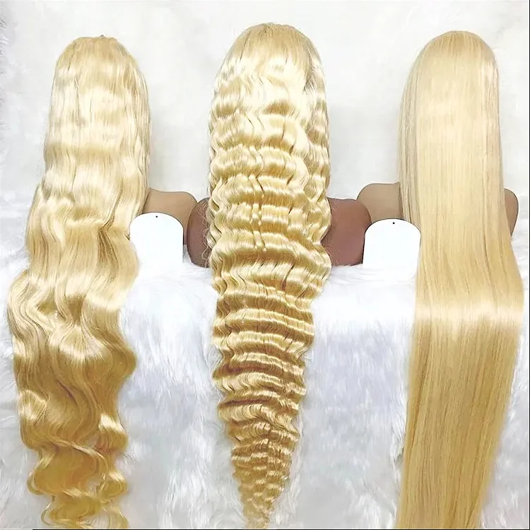 40 Inch 100% Unprocessed Blonde Raw Virgin Peruvian Human Hair 613 Wigs HD Lace Wig 13x6 Full Lace Front Wigs Human Hair