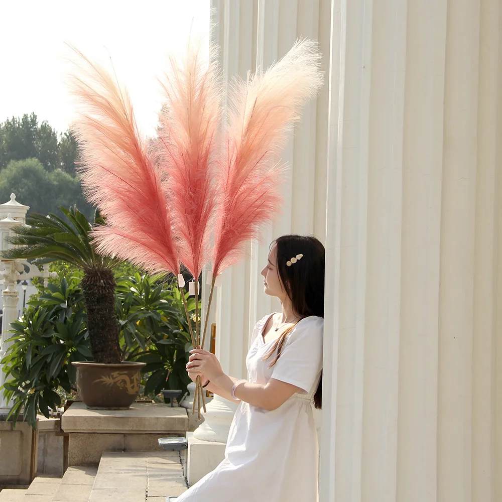 Multicolor Artificial Tiffany Blue Pampas Cortaderia Selloana Gradient Neon Pampas Phragmites Communis Pampas Seeds