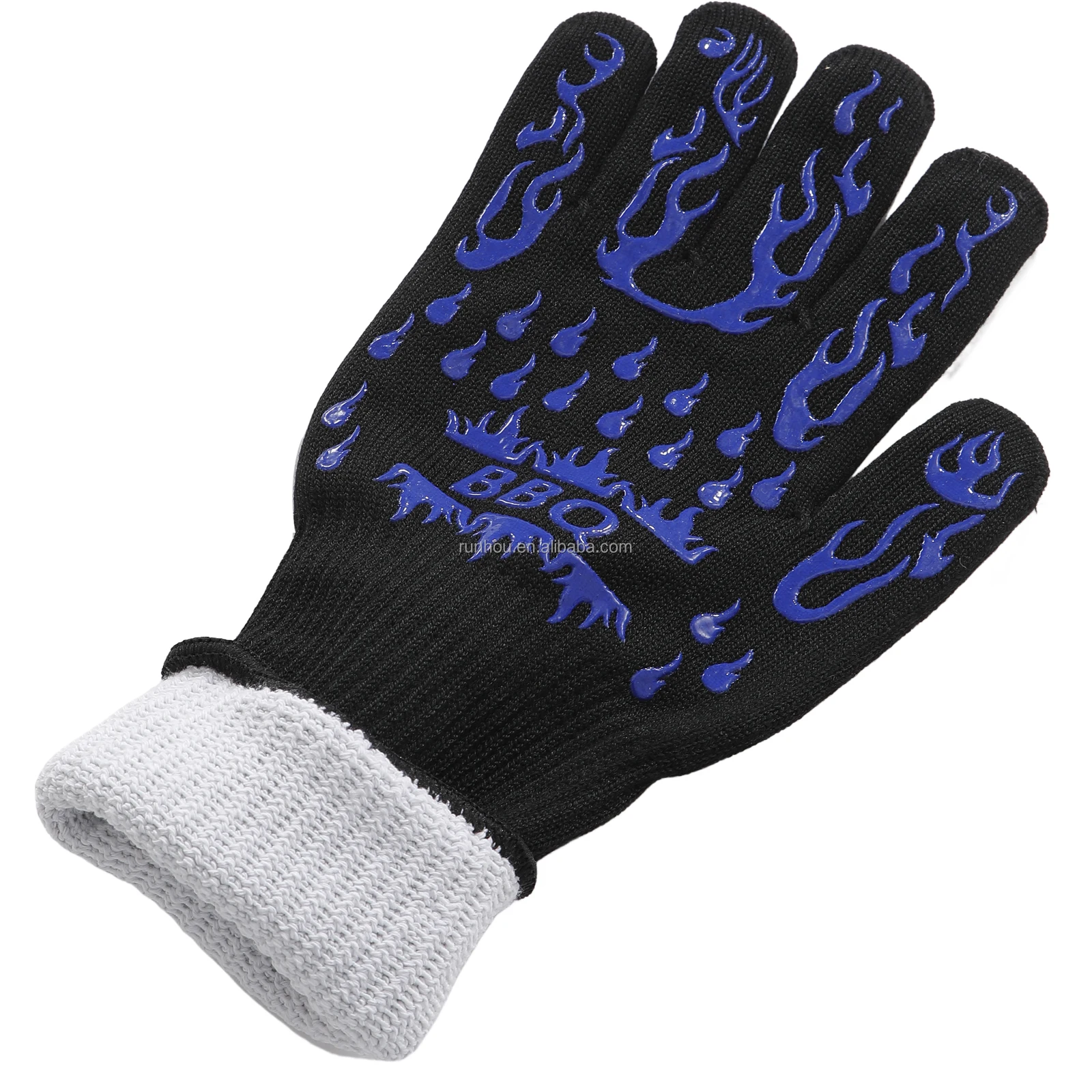 Extreme Perfect high temperatures Fireplace Stove Oven Grill BBQ Pot Holder cow split leather Mitts heat fire resistant gloves
