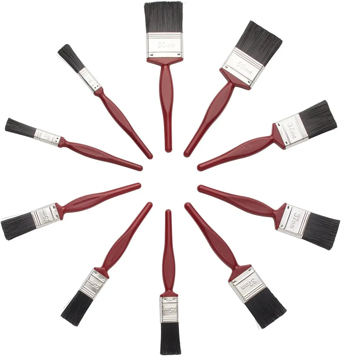 10 pc Mixed Sizes Paint Brush Set for a Smooth Finish with Emulsion Gloss Satin on Walls Ceilings Woodwork Metal