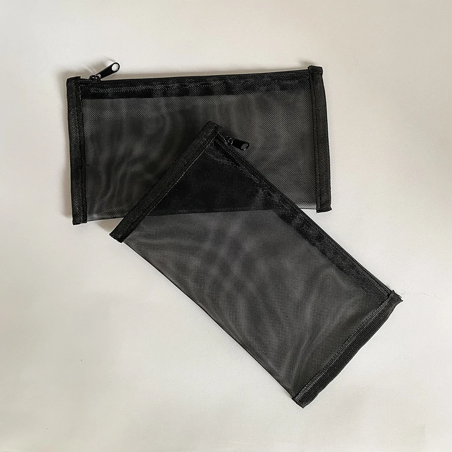 Factory Price Nylon Mesh Zipper Cosmetic Pouch Bag Portable Travel Makeup Bags School Pencil Cases Storage Bag