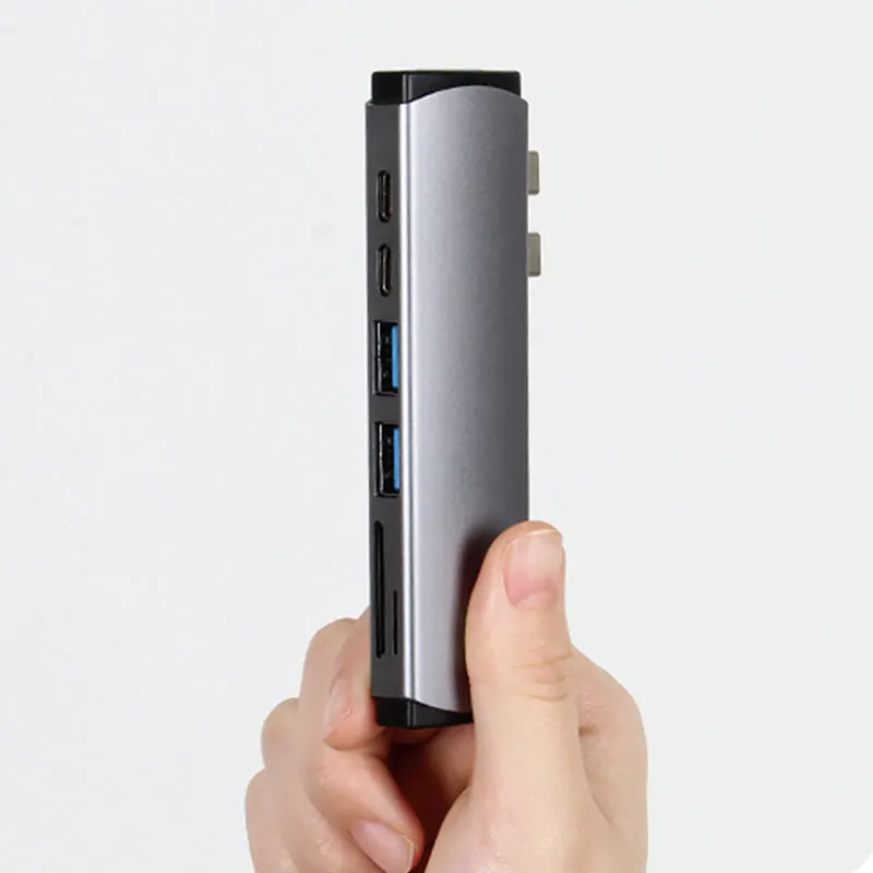 custom smart 4k port designs universal dock station 3 monitor usb-c type-c hub typc c usb 3.1 to 7 port 7 in 1 usb hub type c