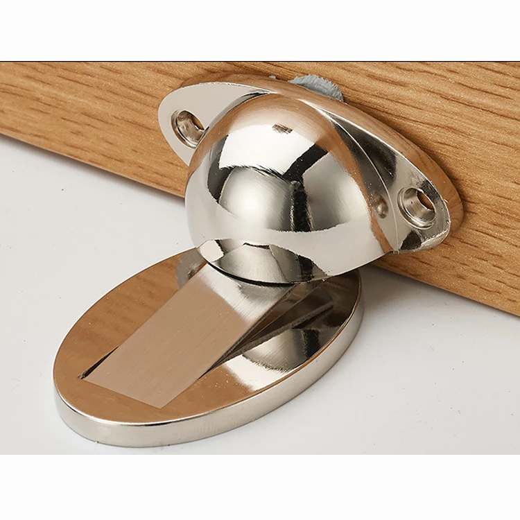 Magnetic Non-punch Door Holder Hidden Doorstop Furniture Door Hardware Zinc alloy Door Stoppers