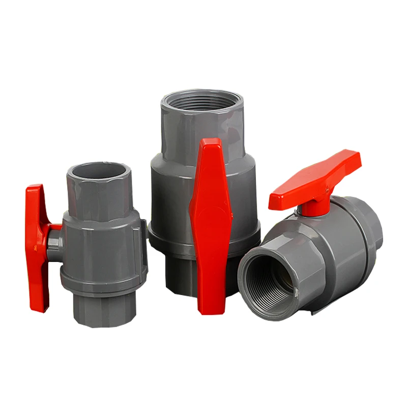 Factory Directly Sale DIN/TIS/JIS/BS Two Pieces Ball Valves ANSI Socket Plastic UPVC Ball Valve with Thread