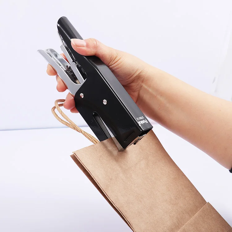 Foska 25 Sheets Plier Style Metal Industrial Cardboard Stapler for Sealing Packaging Boxes Mail Bags or Poster Tubes