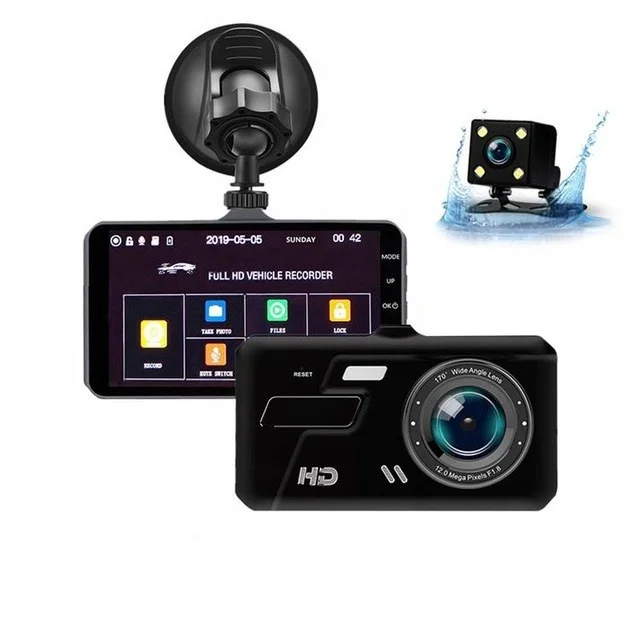  Новая модель full HD 1080P двойная Автомобильная камера 4 0 дюйма IPS сенсорный экран ночное видение Передняя и задняя черная