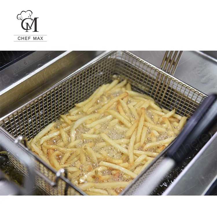 Chefmax Commercial 2.2KW Custom Countertop Double cylinder 2 Basket Electric commercial kitchen chicken deep fryer