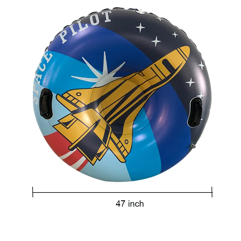 LC UPGRADE Folding PVC Winter Fun Ski Snowboard Heavy Duty Plastic Outdoor Inflatable Toy Snow Tube