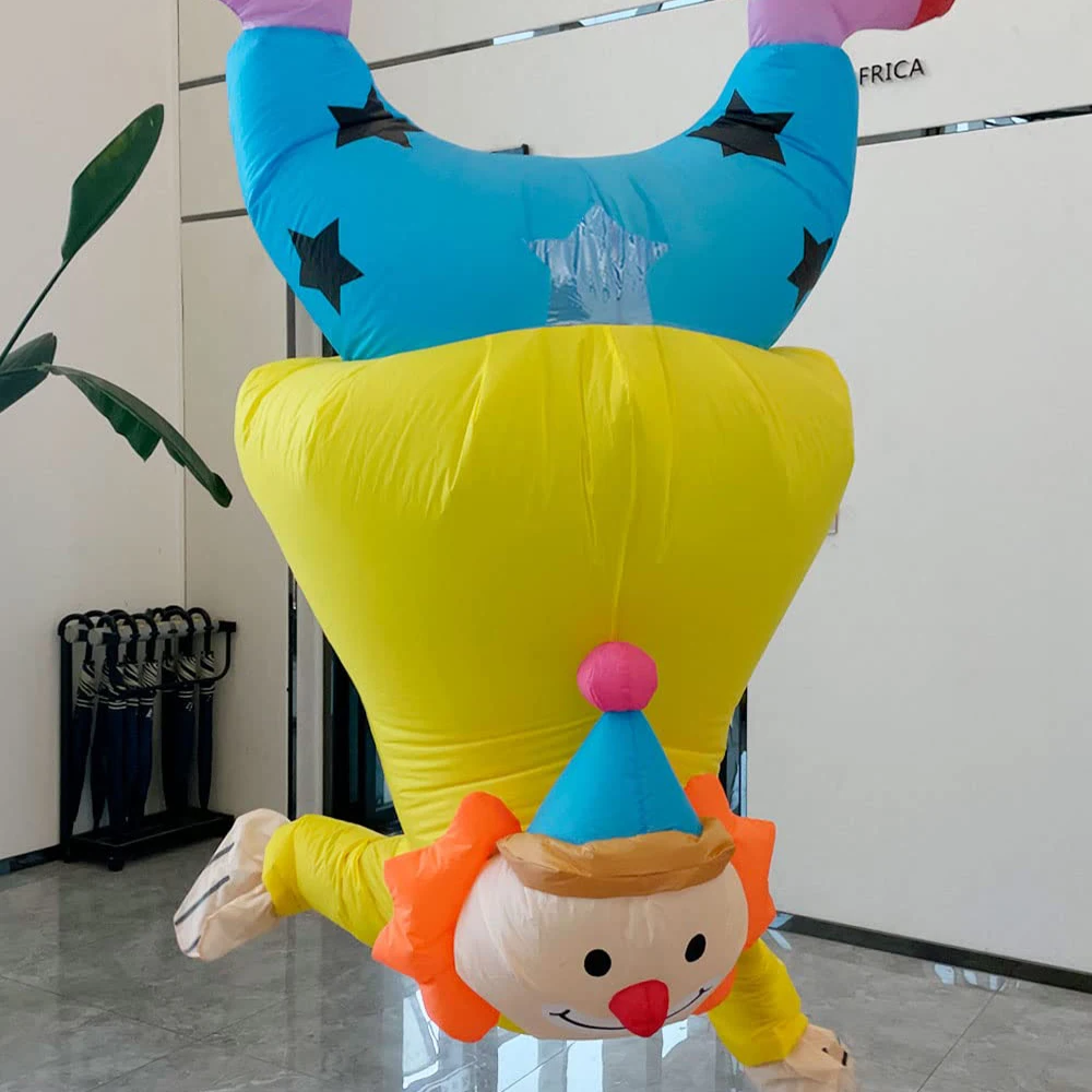 Wholesale New Design Carnival Party Yellow Clown Joker Cosplay Air Costume Inflatable Cricus