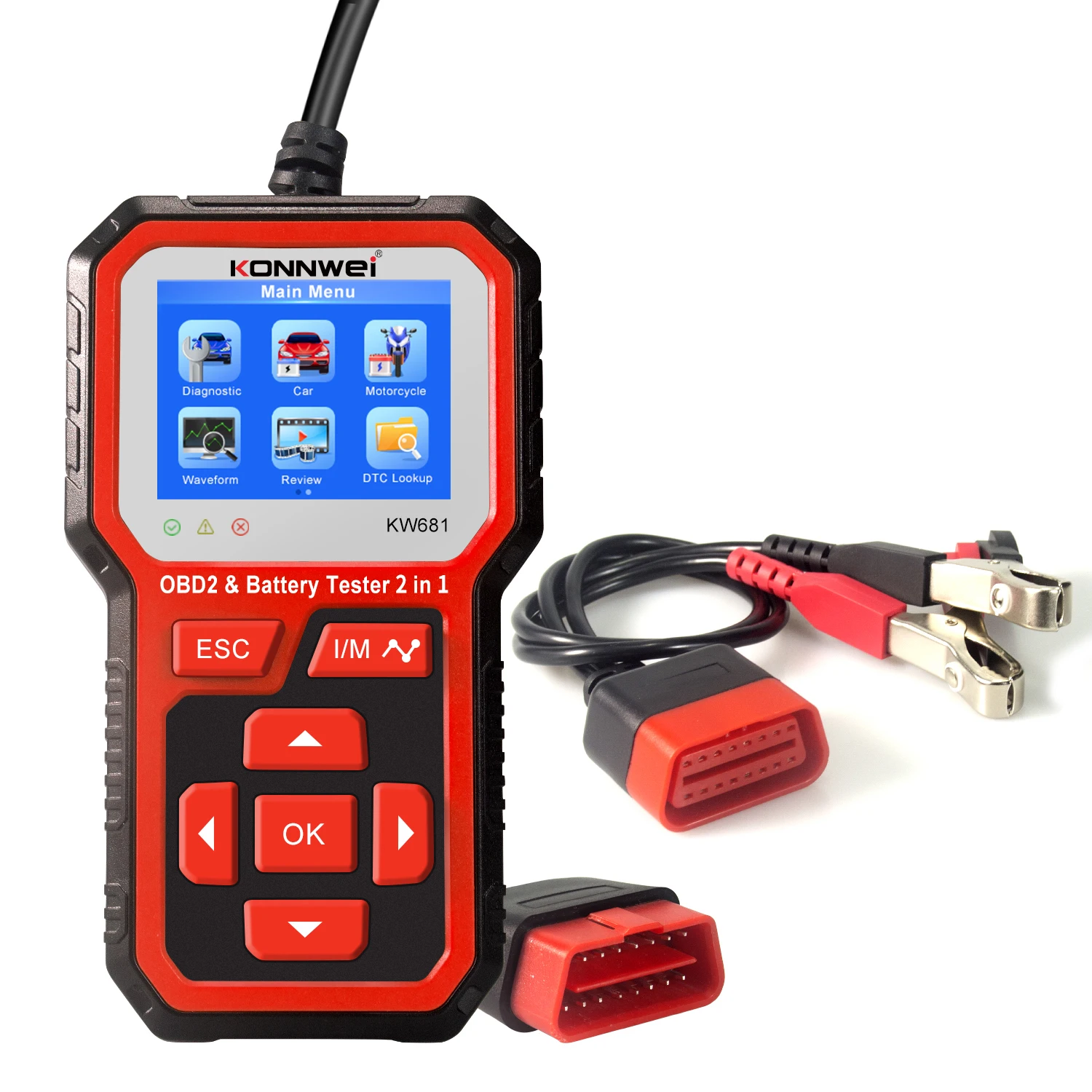 KW681Free Update and Print OBD2 EOBD Vehicle Tools Car Diagnosis Scanner Automotive Diagnostic Tool
