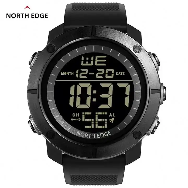 NORTH EDGE TANK Digital Chronograph Smart sports outdoor waterproof watches 1.55 -inch tactical luminous alarm clock For  Men
